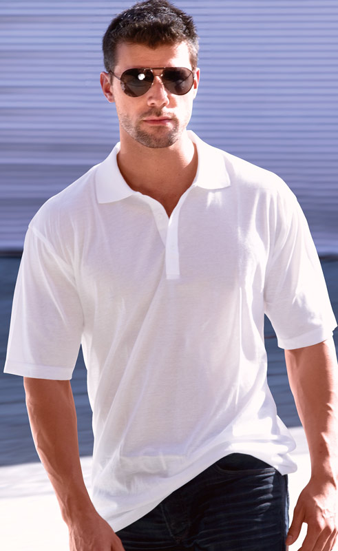 White Polo Tan Through Shirt